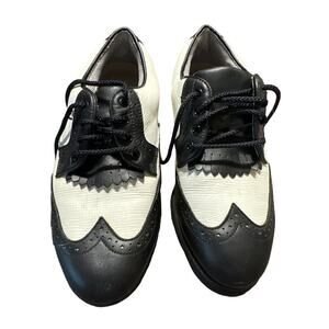 FOOTJOY Women Size 6 1/2 US Black/White Soft Joys Terrains